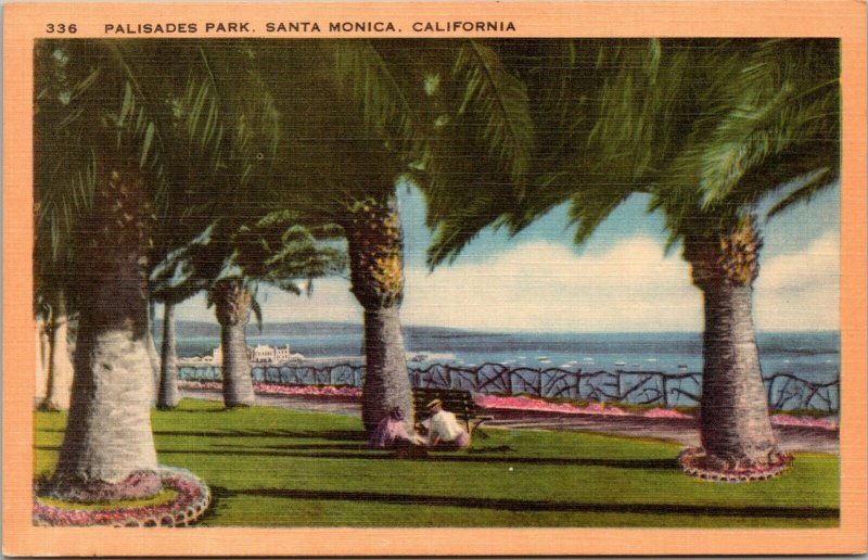postcard CA - Palisades Park, Santa Montica, California
