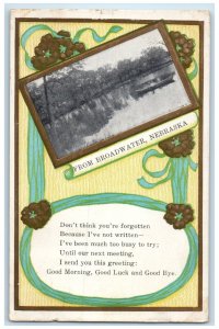 1910 Poem River Embossed Multi-View Broadwater Nebraska Antique Vintage Postcard