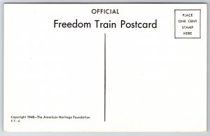 Patriotic Freedom Train Card 1948 WWII Freedom Pledge UNP Chrome Postcard C16 