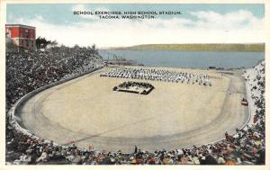 TACOMA, WA Washington  SCHOOL EXERCISES~High School Stadium   c1920's Postcard