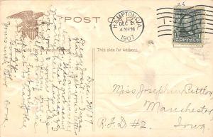 Bells Angels Christmas 1907 light postal marking on front