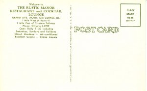 IL - Gurnee. Rustic Manor Restaurant & Cocktail Lounge