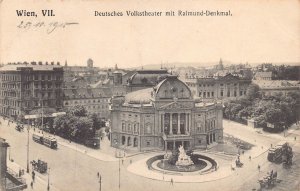 A152 Austria 1915 Vienna Deutsches Volkstheater Raimund Monument postcard