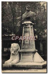 Old Postcard Chalon sur Saone Monument Chabas Sphinx