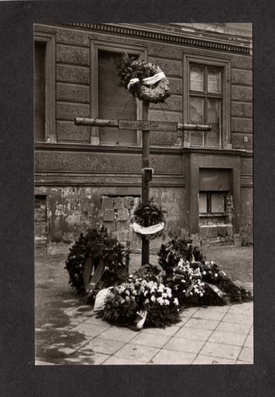 GERMANY Berlin Wall Bernau St Memento Real Photo RPPC  Postcard Postkarte