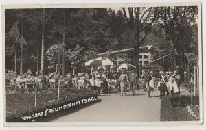 1932 KARLSBAD Freundschaftsaal Real Photo RPPC Postcard Cafe Czech Republic