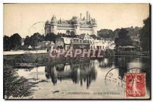 Old Postcard Pierrefonds Lake and Chateau