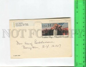 466527 1986 year USA Francis Vigo Vincennes Postal Stationery postcard