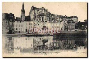 Postcard Old St Germain and Auxerre hospital