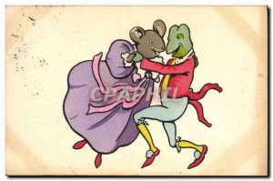 Postcard Old Toad Frog Mouse