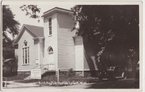 Michigan MI Real Photo RPPC Postcard c1930s LOWELL First Baptist Church