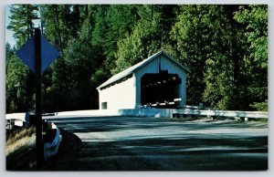 Bridge~Lane County Oregon~Horse Creek Covered Bridge~Foley Springs Road~Postcard