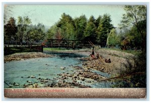 1912 West Shokan Bridge River Lake Ulster CO New York Vintage Antique Postcard