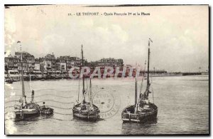 Postcard Old Treport Quays Francois I and the Lighthouse