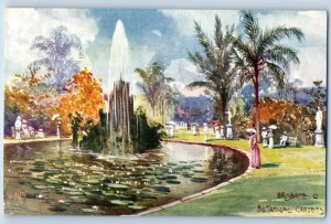 Brisbane Queensland Australia Postcard Botanical Gardens c1950's Oilette Tuck