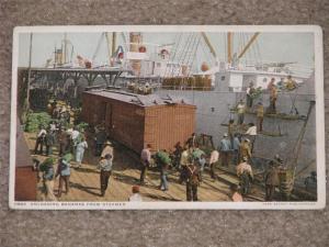 Unloading Bananas From Steamer, Photostint Card