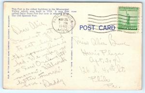 Postcard MS Pascagoula The Old Spanish Fort Dela Point Fort Vintage Linen #2 L13