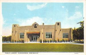 Albuquerque New Mexico 1920s Postcard Public Library
