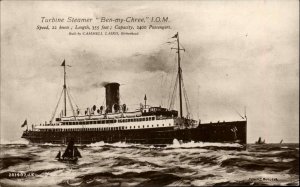 Isle of Man Turbine Steamer Steamship Ben-my-Chree Real Photo Vintage Postcard