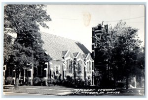 c1940's Methodist Church Scene Street Fort Madison Iowa IA RPPC Photo Postcard