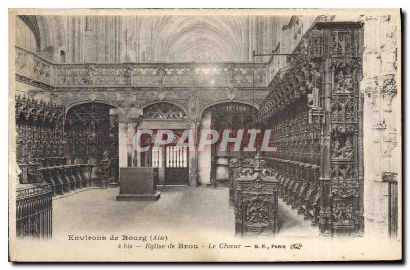 Postcard Old Brou Church Choir