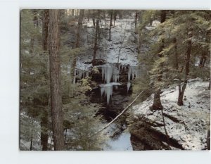 Postcard Frozen waterfall, Turkey Run State Park, Marshall, Indiana