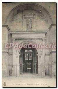 Postcard Orgeval Old Gate Church