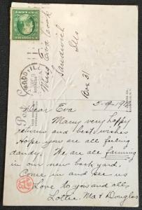 Postcard Used “Birthday Greetings” embossed Swan No stamp but PM LB