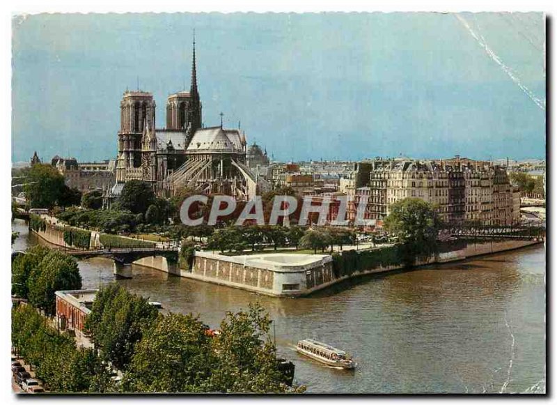 Modern Postcard Paris Notre Dame de Paris and the Ile de la Cite