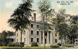 AUGUSTA, ME Maine  RESIDENCE OF EX-GOVERNOR HILL  Large Home   c1910's Postcard