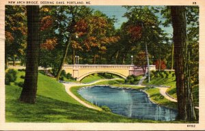 Maine Portland Deering Oaks The Arch Bridge 1938 Curteich