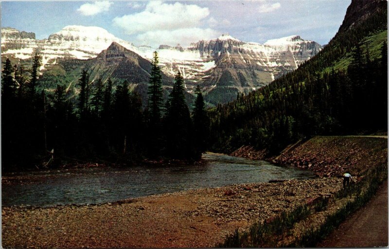 Garden Wall Glacier National Park Montana MT Postcard UNP chrome Browning MT