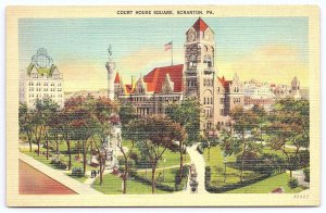 Court House Square Scranton Pennsylvania PA Buildings Historic Landmark Postcard