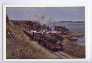 ry1592 - Steam Train No.4072 at Saltern Cove, Artist - B.J.Freeman - postcard