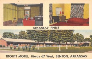Benton Arkansas multi-views Troutt Motel linen antique pc BB12