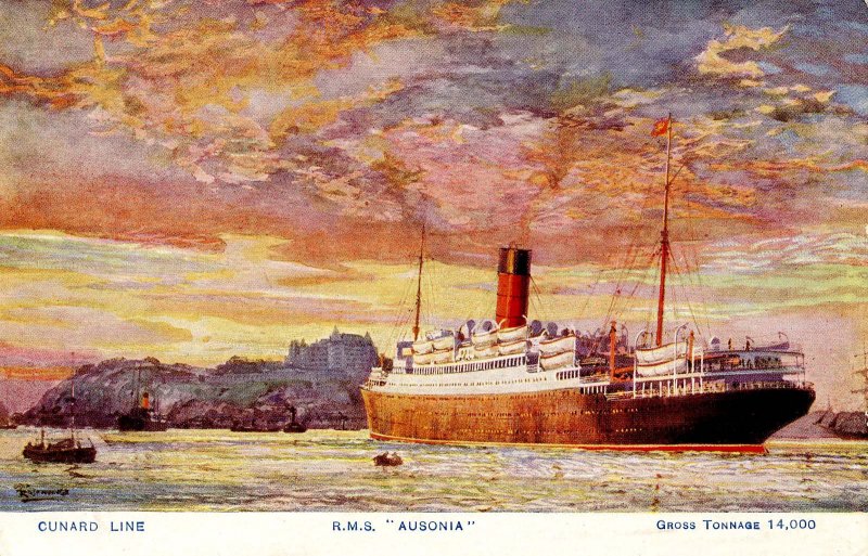 Cunard Line - RMS Ausonia        Artist: Rosenvinge