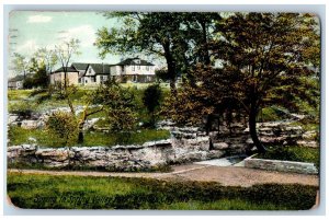 Kansas City Missouri Postcard Spring On Spring Valley Park Scenic View 1909 Tree