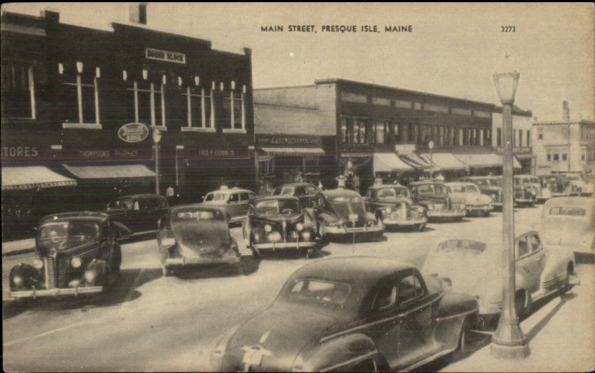 Presque Isle ME Main St. Vintage Cars Postcard United States Maine Other, Postcard