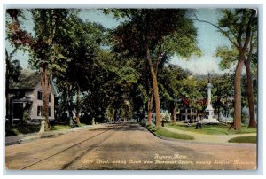 1911 State street Looking North Monument Square Augusta Maine Vintage Postcard