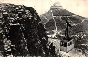 US5844 cableway and lions head cape town  south africa real photo