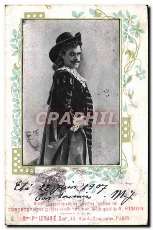 Postcard Old Widow Mrs Lemarie Rue du Commerce Paris Theater