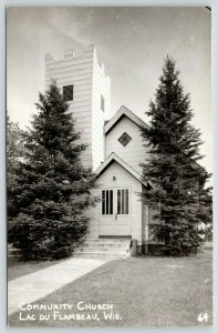 Lac du Flambeau Wisconsin~Community Church~1959 RPPC 