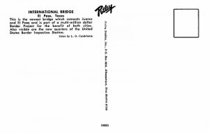 Postcard BRIDGE SCENE El Paso Texas TX AQ3596