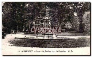 Old Postcard Chaumont square of lawn fountain