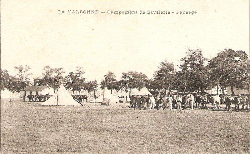 La Valbone. Campament de Cavalerie. Pansage Old vintage French postcard