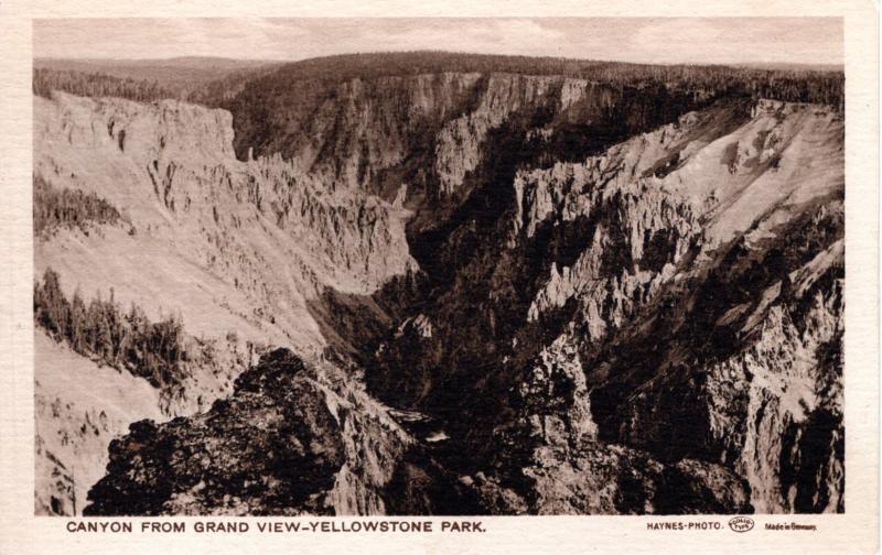 Canyon From Grand View, Yellowstone National Park, 1907