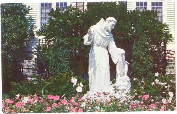 Statute of St. Francis, St. Coletta School, Hanover, Massachusetts, MA, Chrome