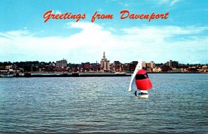 Iowa Davenport Greetings Showing Skyline