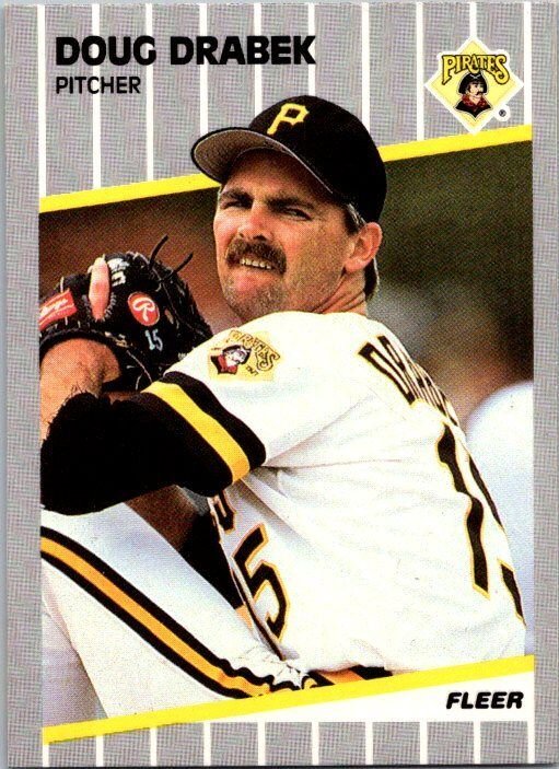 1989 Fleer Baseball Card Doug Drabek Pittsburgh Pirates sk2815