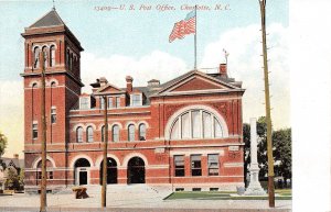 J51/ Charlotte North Carolina Postcard c1910 U.S. Post Office Building 198